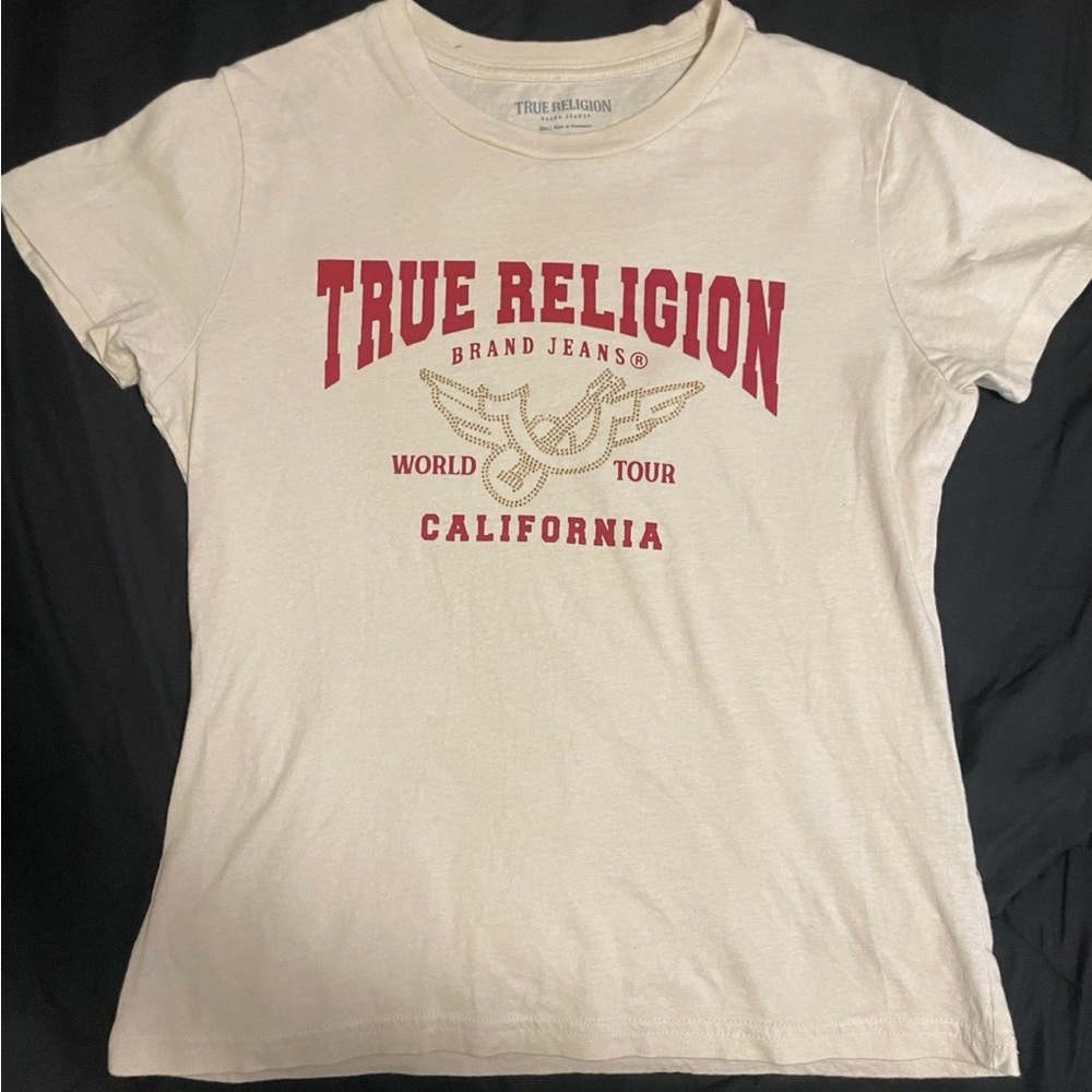 True Religion Women's Cream T-Shirt